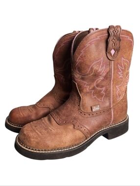 Justin Gypsy Gemma Aged Bark Brown Leather Western Cowgirl Boots SZ 8.5B